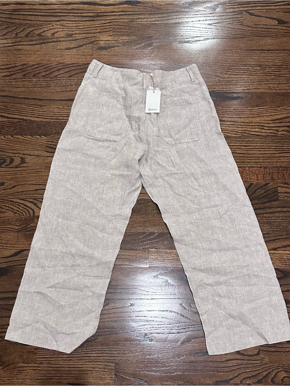 NWT - Quince Women’s 100% European Linen Patch Pocket Wide Leg Pants - Picture 3 of 3